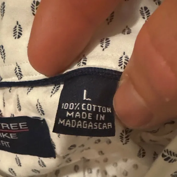 Roundtree & Yorke Cream and Blue Patterned Shirt - Picture 3 of 5